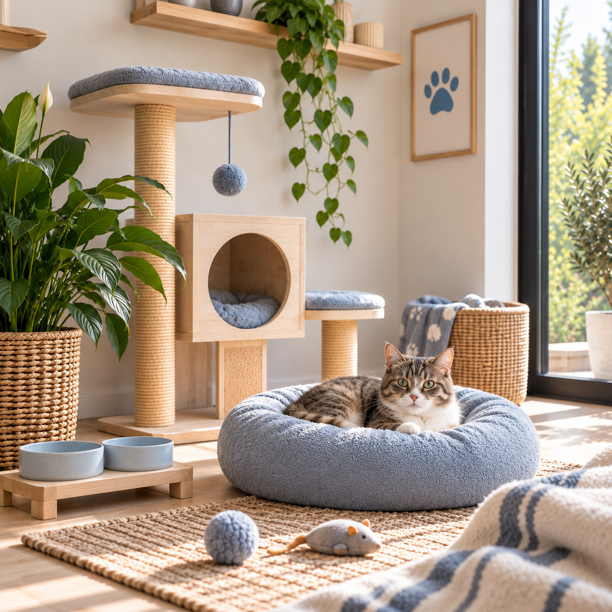 Private cat suite at Guilt Free Getaways cat hotel